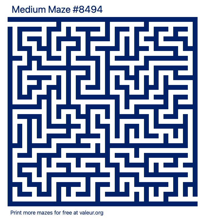 Free Printable Medium Maze number 8494
