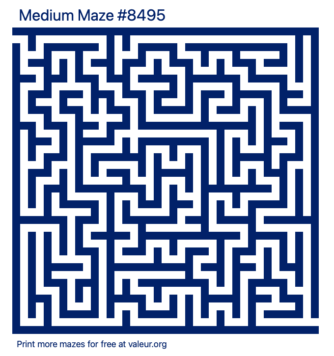 Free Printable Medium Maze number 8495
