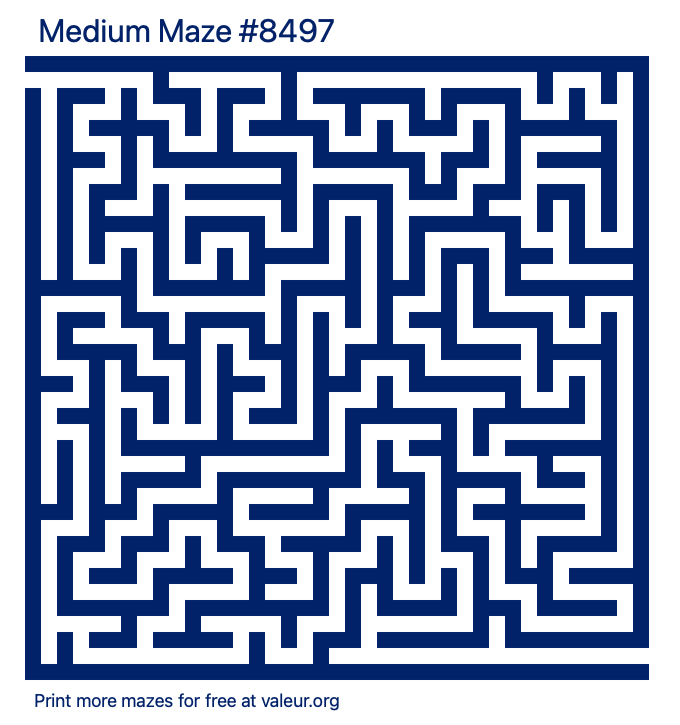 Free Printable Medium Maze number 8497