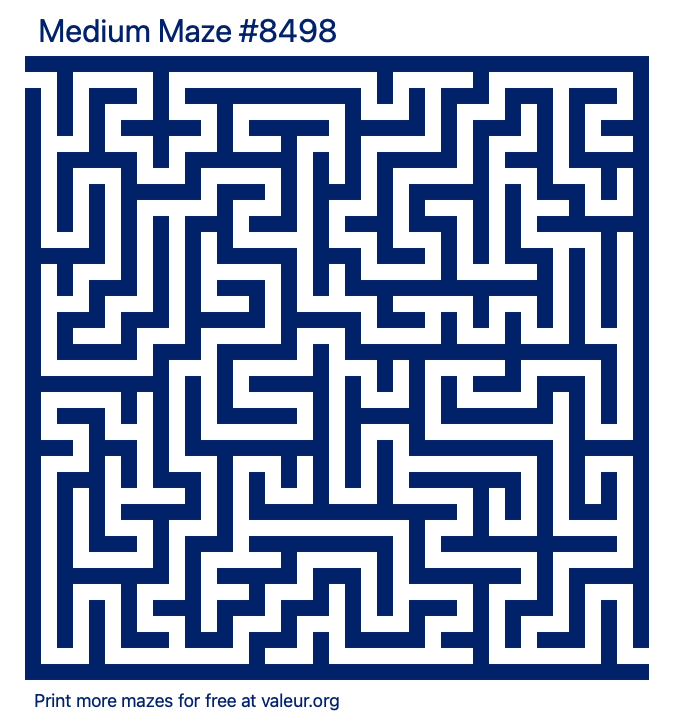 Free Printable Medium Maze number 8498