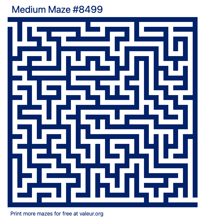 Free Printable Medium Maze number 8499