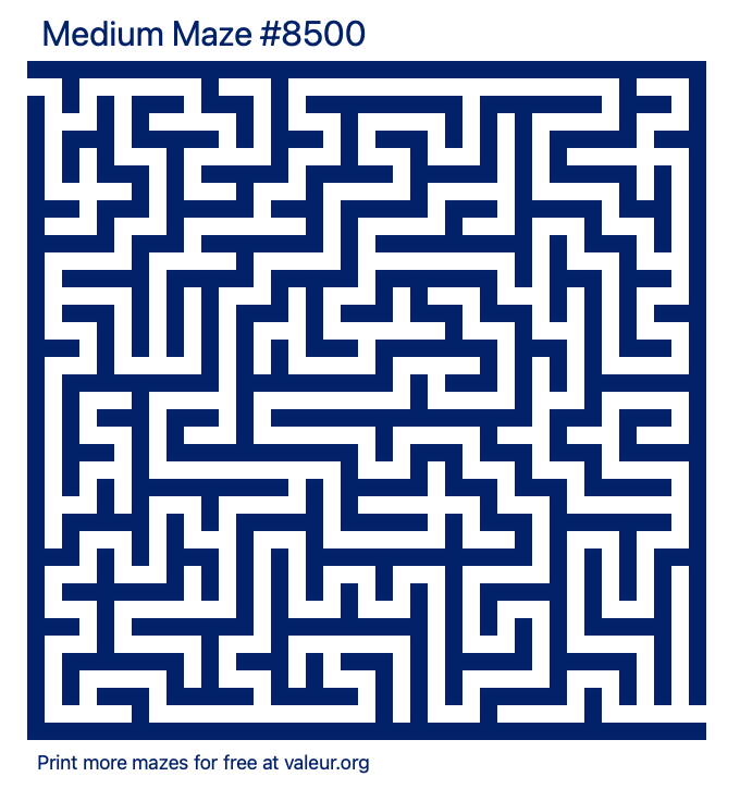 Free Printable Medium Maze number 8500