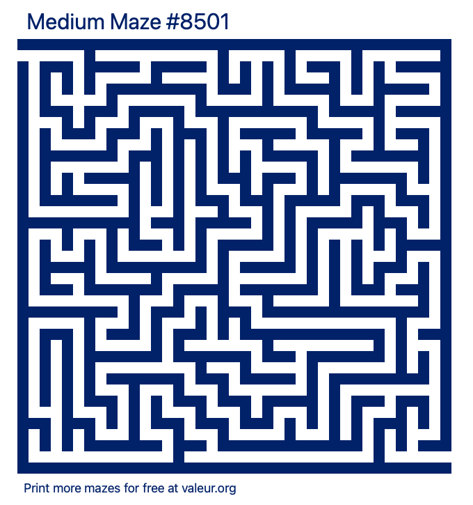Free Printable Medium Maze number 8501
