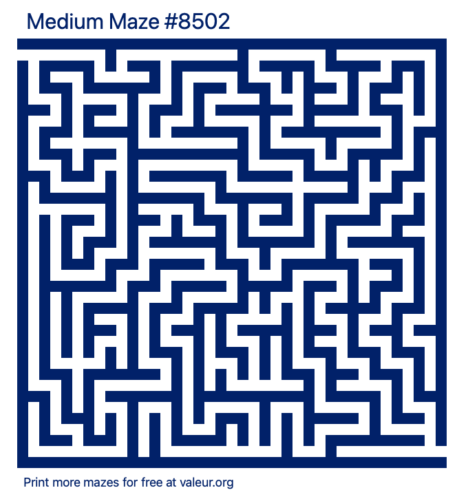 Free Printable Medium Maze number 8502