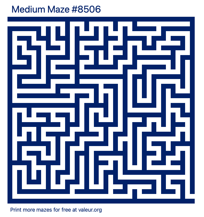 Free Printable Medium Maze number 8506