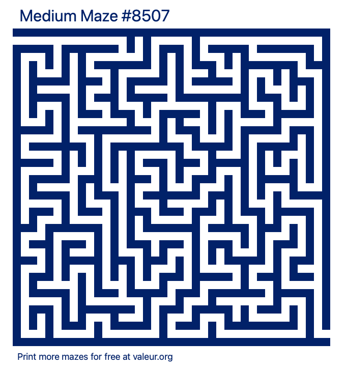 Free Printable Medium Maze number 8507