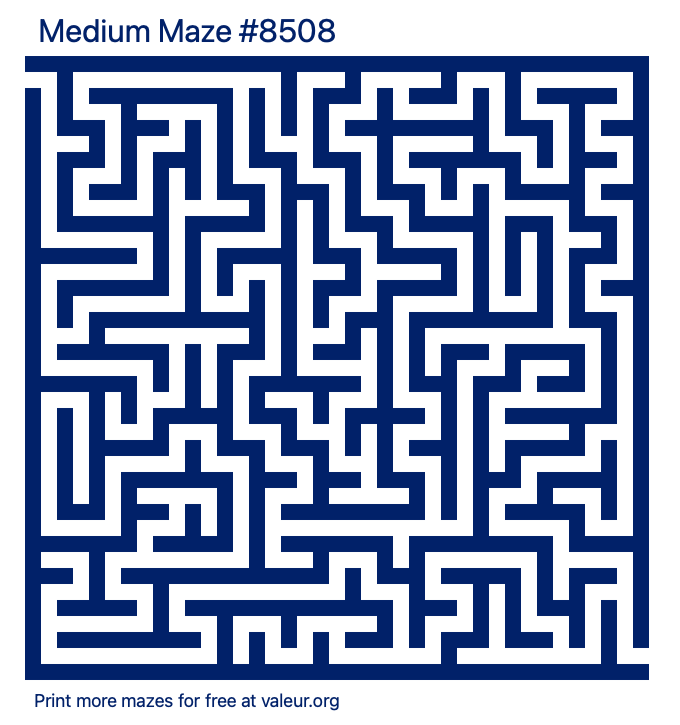 Free Printable Medium Maze number 8508
