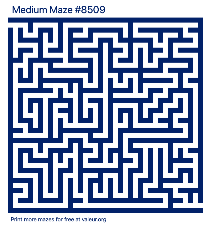 Free Printable Medium Maze number 8509