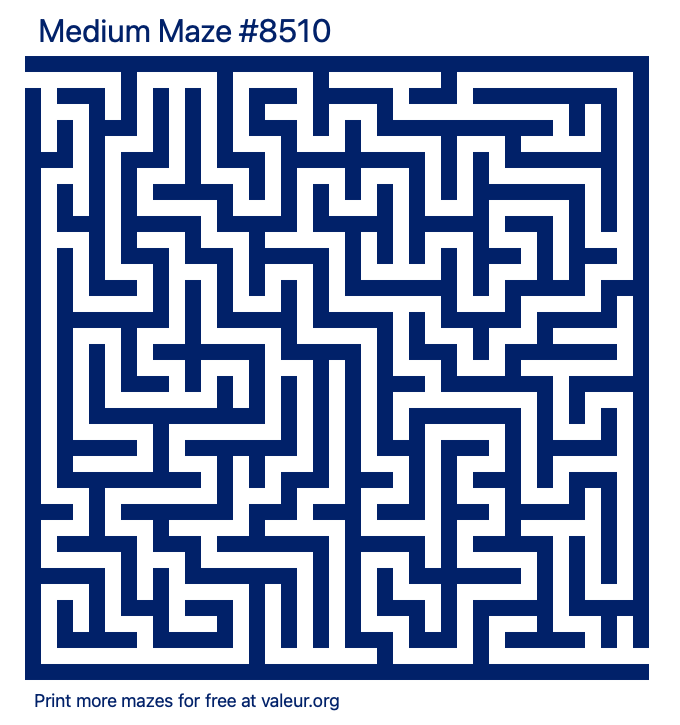 Free Printable Medium Maze number 8510
