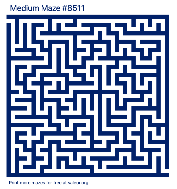 Free Printable Medium Maze number 8511