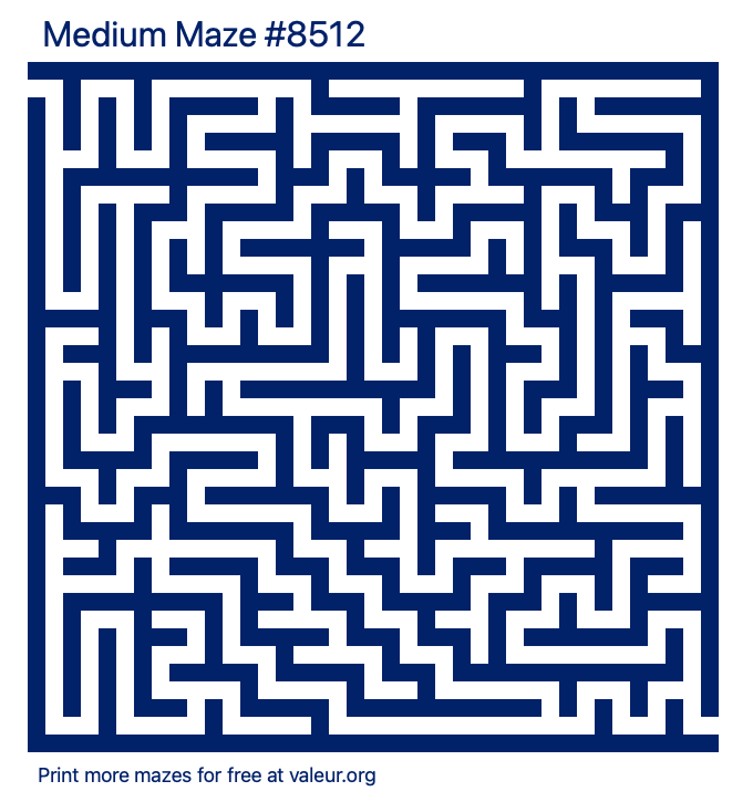 Free Printable Medium Maze number 8512