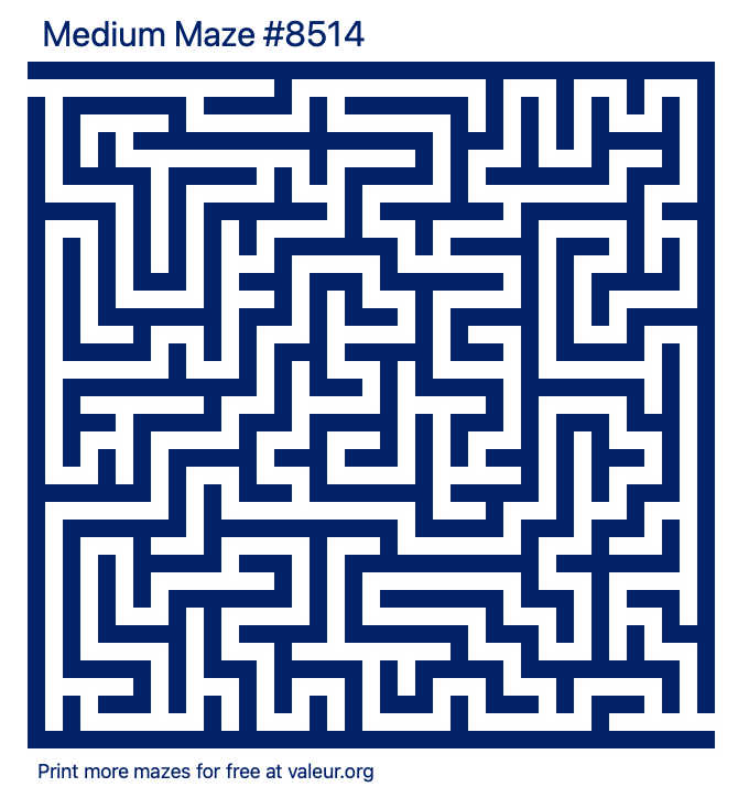 Free Printable Medium Maze number 8514