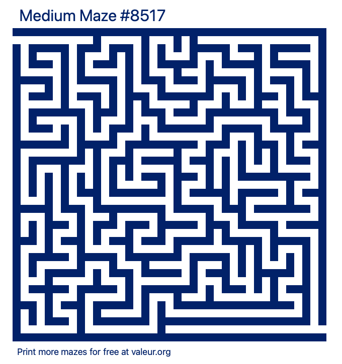 Free Printable Medium Maze number 8517