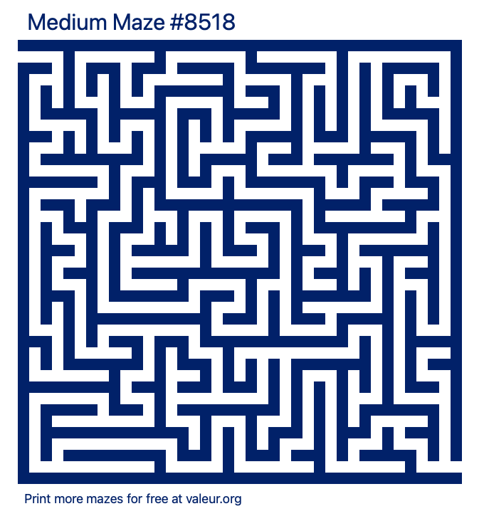 Free Printable Medium Maze number 8518