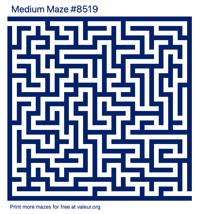 Free Printable Medium Maze number 8519