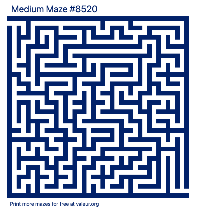 Free Printable Medium Maze number 8520