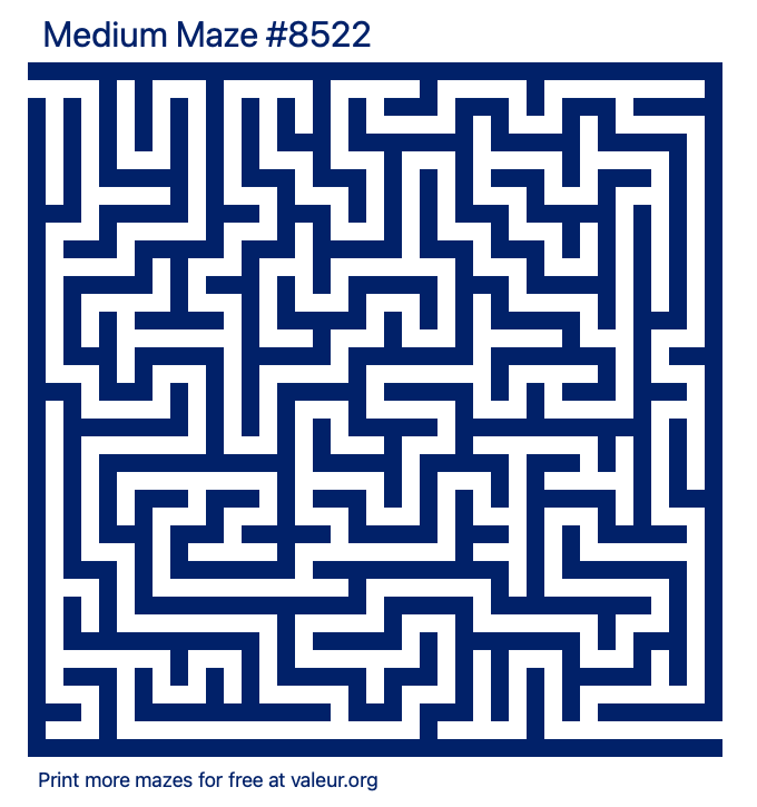 Free Printable Medium Maze number 8522