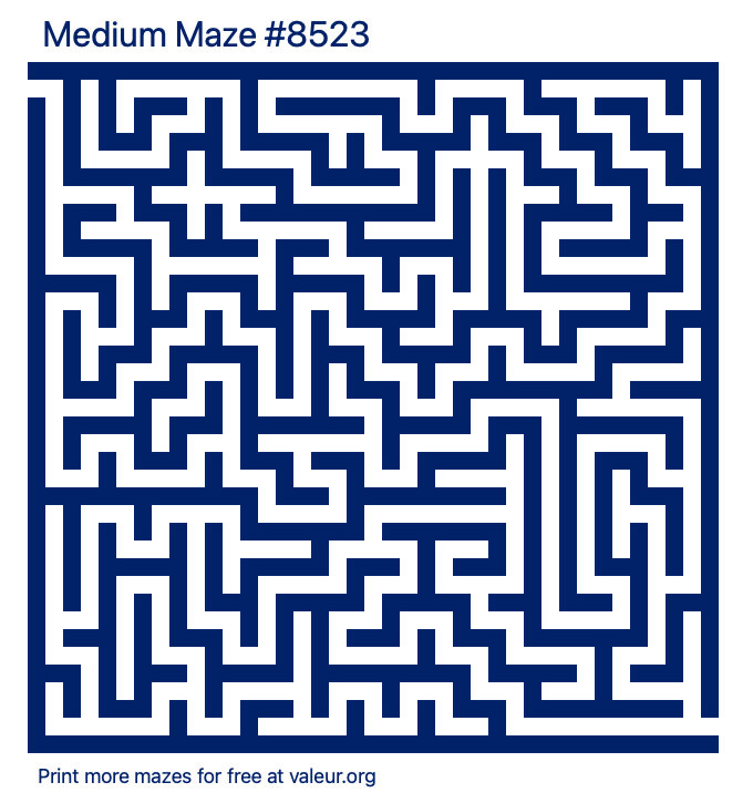 Free Printable Medium Maze number 8523