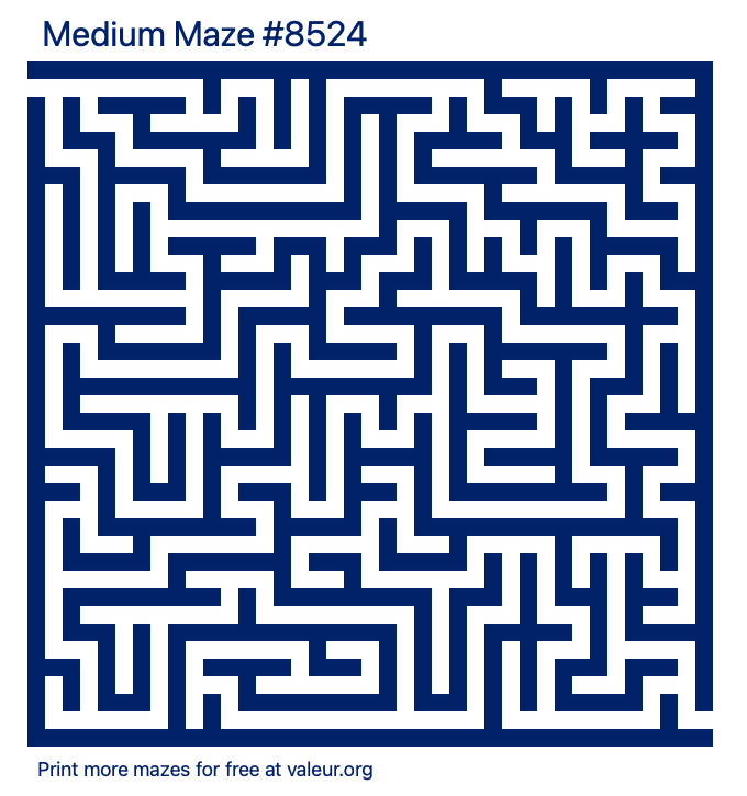 Free Printable Medium Maze number 8524