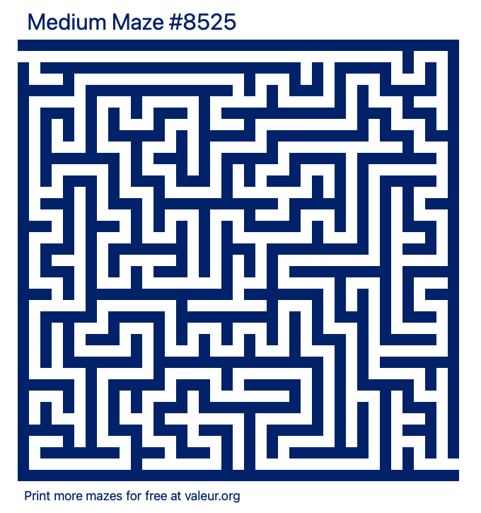 Free Printable Medium Maze number 8525