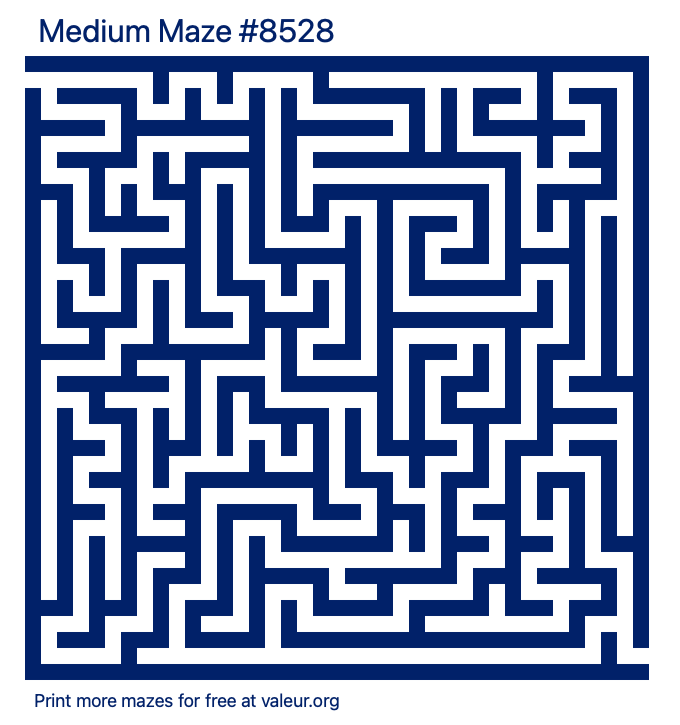 Free Printable Medium Maze number 8528