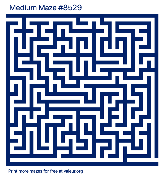 Free Printable Medium Maze number 8529