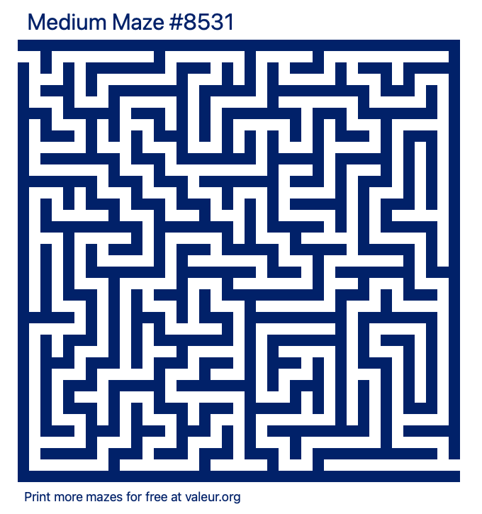 Free Printable Medium Maze number 8531