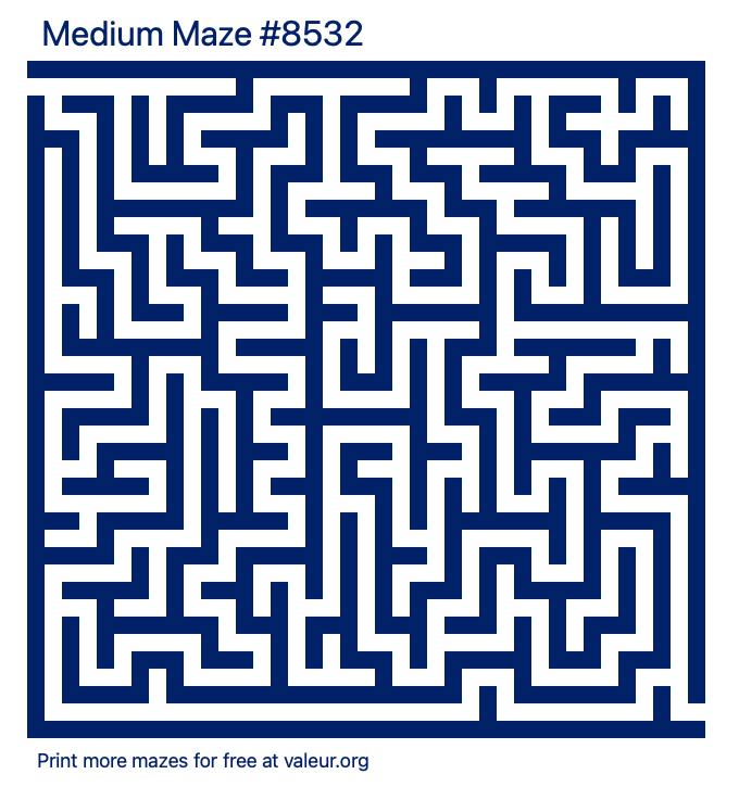 Free Printable Medium Maze number 8532