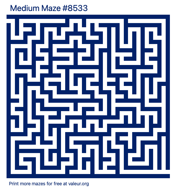 Free Printable Medium Maze number 8533