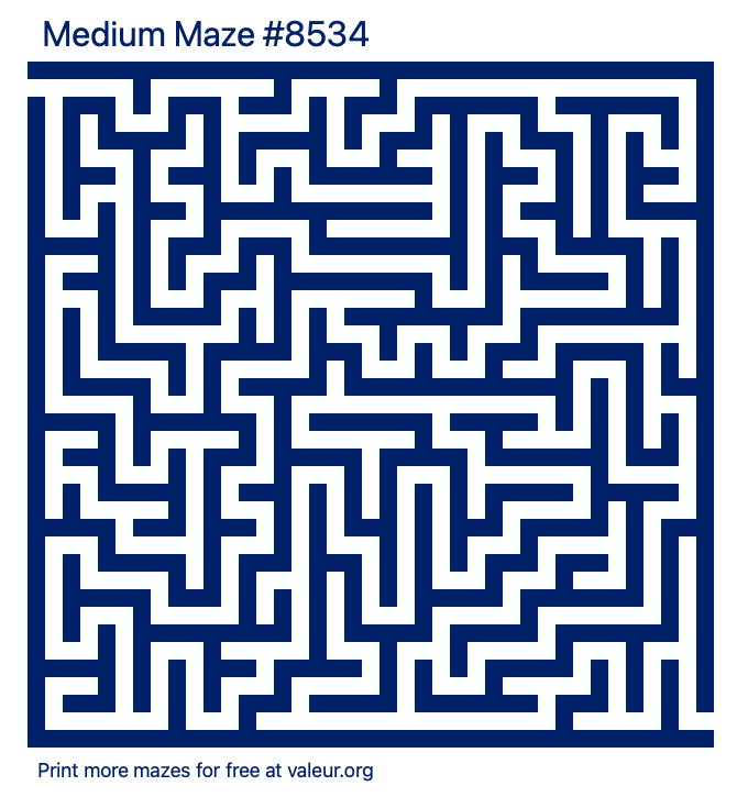 Free Printable Medium Maze number 8534