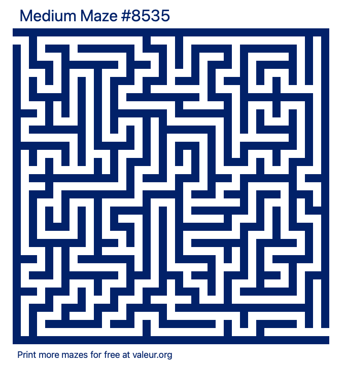 Free Printable Medium Maze number 8535