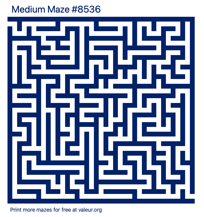 Free Printable Medium Maze number 8536