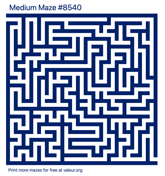 Free Printable Medium Maze number 8540