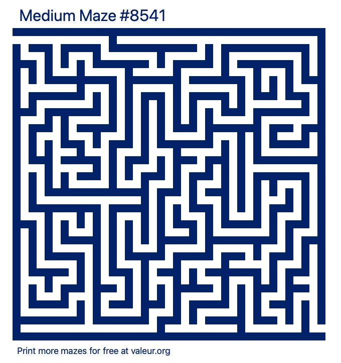 Free Printable Medium Maze number 8541