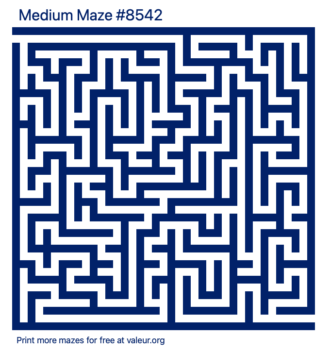 Free Printable Medium Maze number 8542