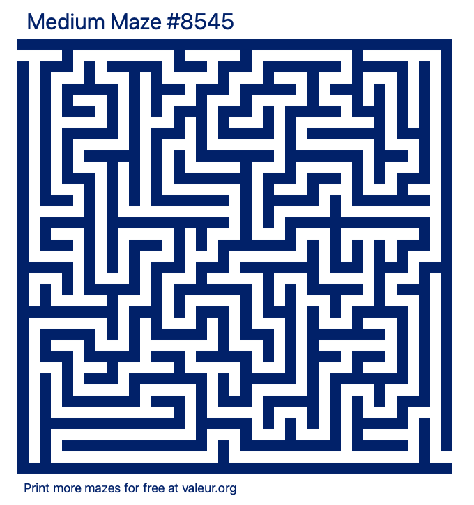 Free Printable Medium Maze number 8545