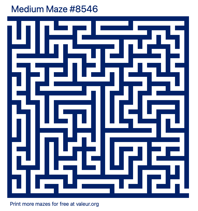 Free Printable Medium Maze number 8546