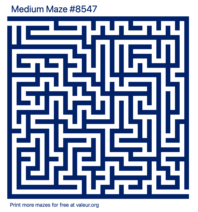 Free Printable Medium Maze number 8547