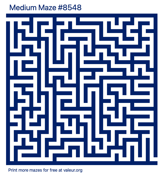 Free Printable Medium Maze number 8548
