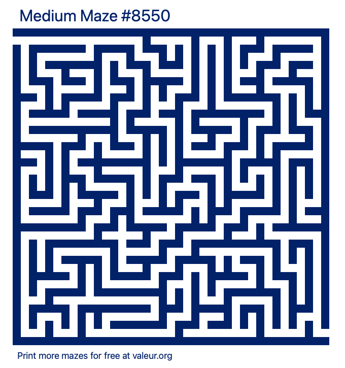 Free Printable Medium Maze number 8550