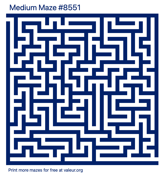 Free Printable Medium Maze number 8551