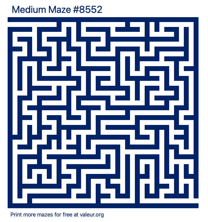 Free Printable Medium Maze number 8552