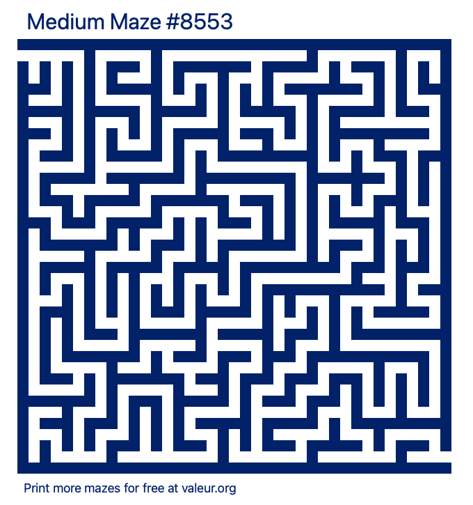 Free Printable Medium Maze number 8553