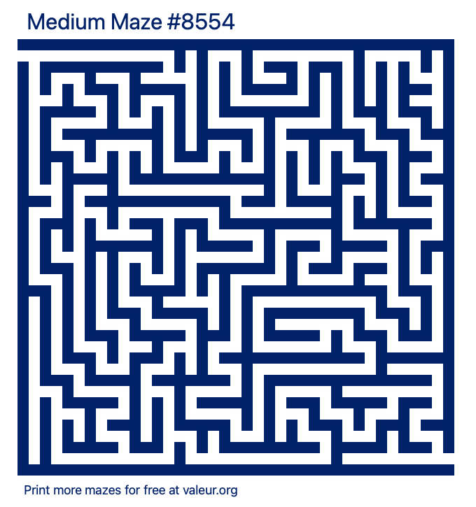 Free Printable Medium Maze number 8554