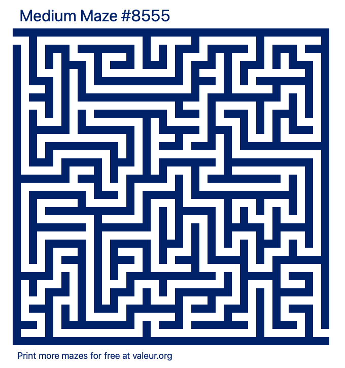 Free Printable Medium Maze number 8555