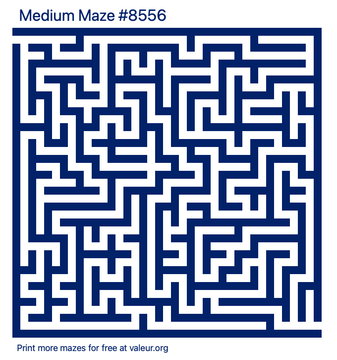 Free Printable Medium Maze number 8556