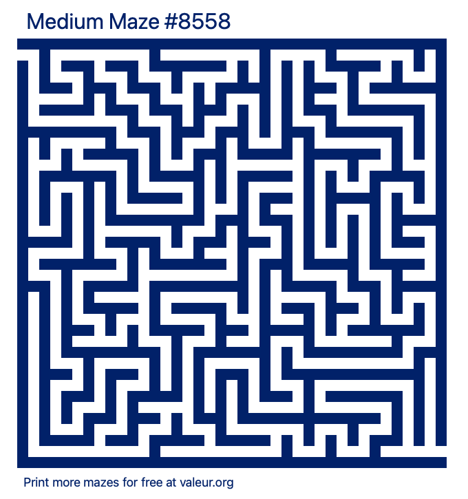 Free Printable Medium Maze number 8558