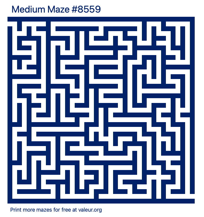 Free Printable Medium Maze number 8559