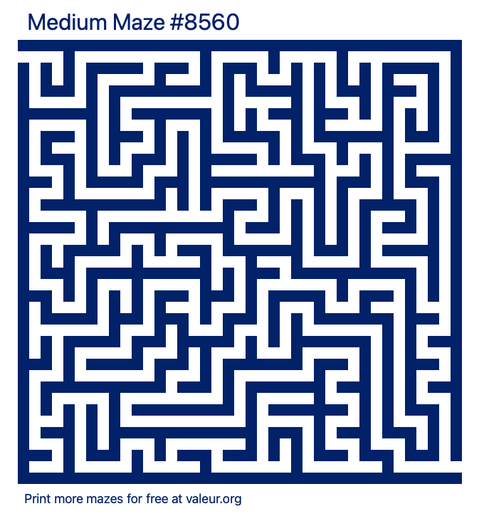 Free Printable Medium Maze number 8560