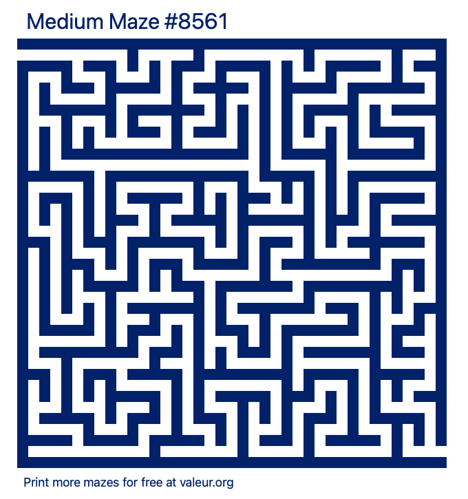 Free Printable Medium Maze number 8561